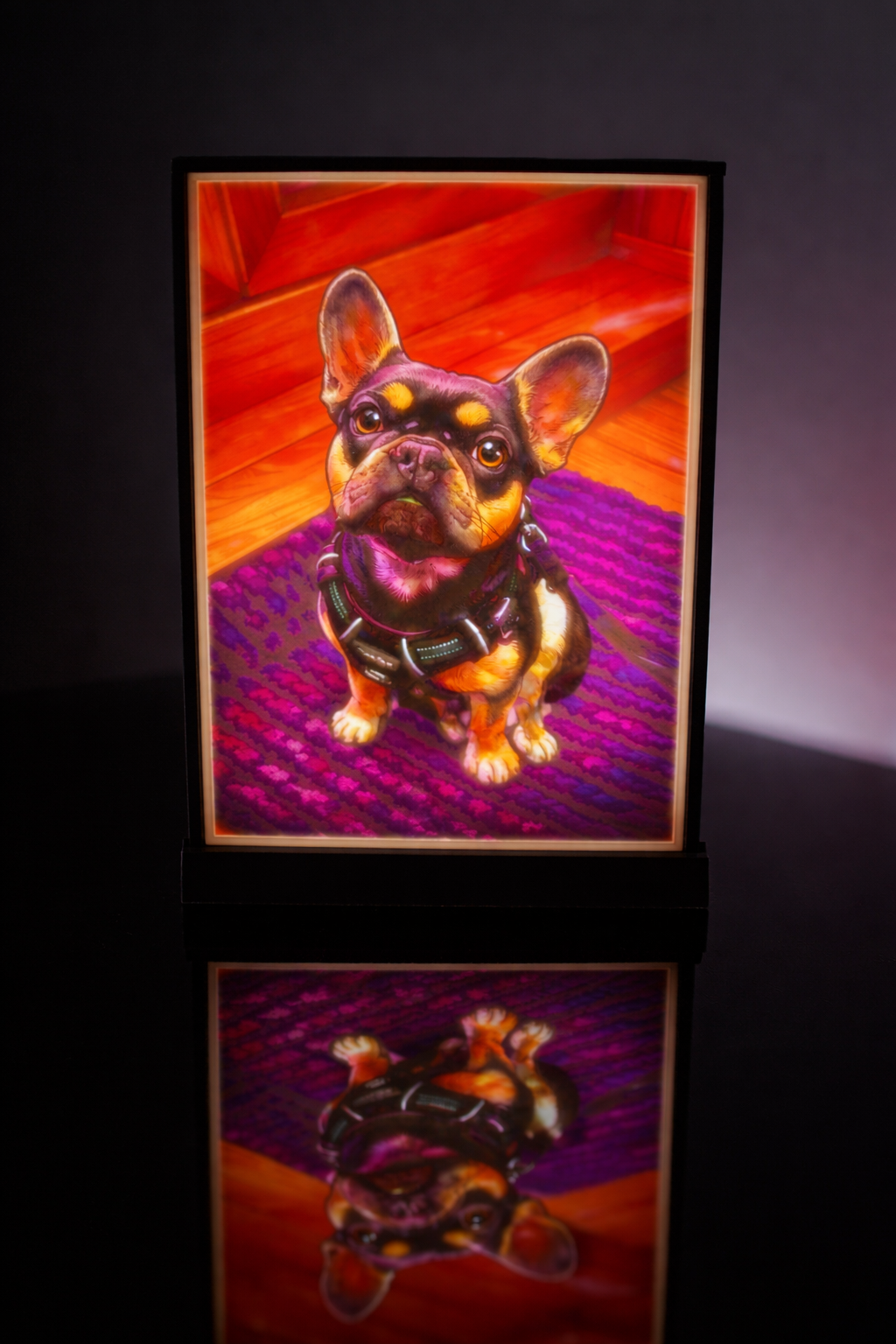 Handgefertigte Lithophane mit Porträt - Bella Kunstwerk